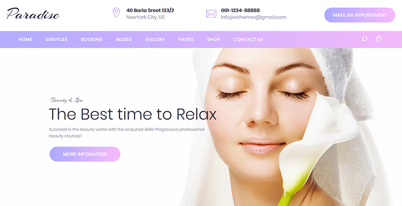 Paradise – Tema Para Spa E Salao De Beleza Paradise – Tema Para Spa E Salao De Beleza - Temas Wordpress Salão De Beleza