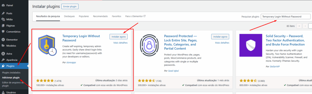 Instalando O Plugin Temporary Login Without Password No Wordpress - Criar Usuário Temporário Wordpress Sem Senha