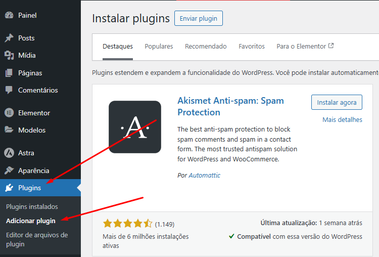 Painel De Pesquisa De Plugins No Wordpress - Como Instalar Plugin No Wordpress