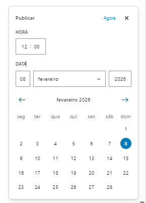 Calendário Com Data E Hora Selecionadas