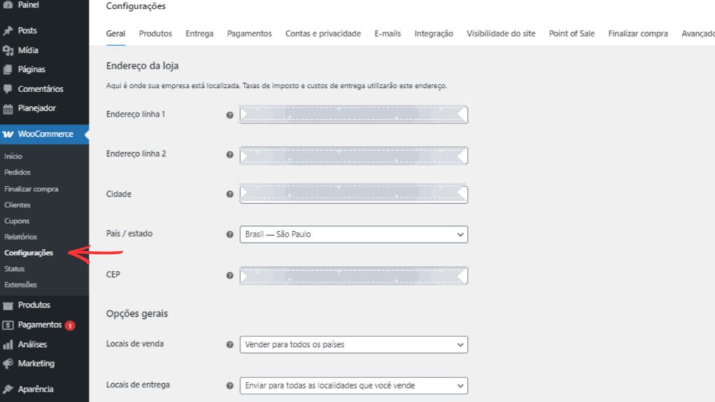  Configurações Gerais Do Woocommerce Checkout Manager.
