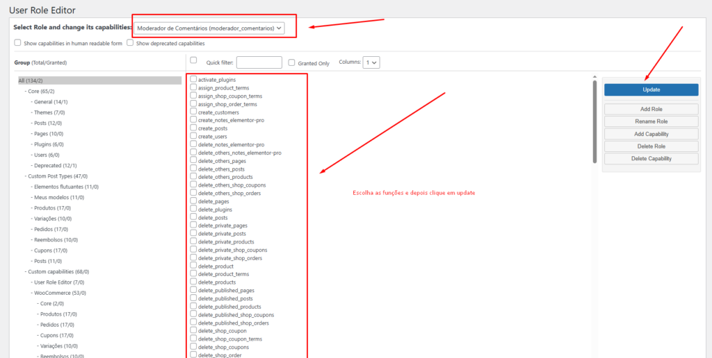 Configurando As Funcoes Do Novoa Usuario Personalizado Com O User Role Editor Configurando As Funções Do Novo Usuário Personalizado Com O User Role Editor