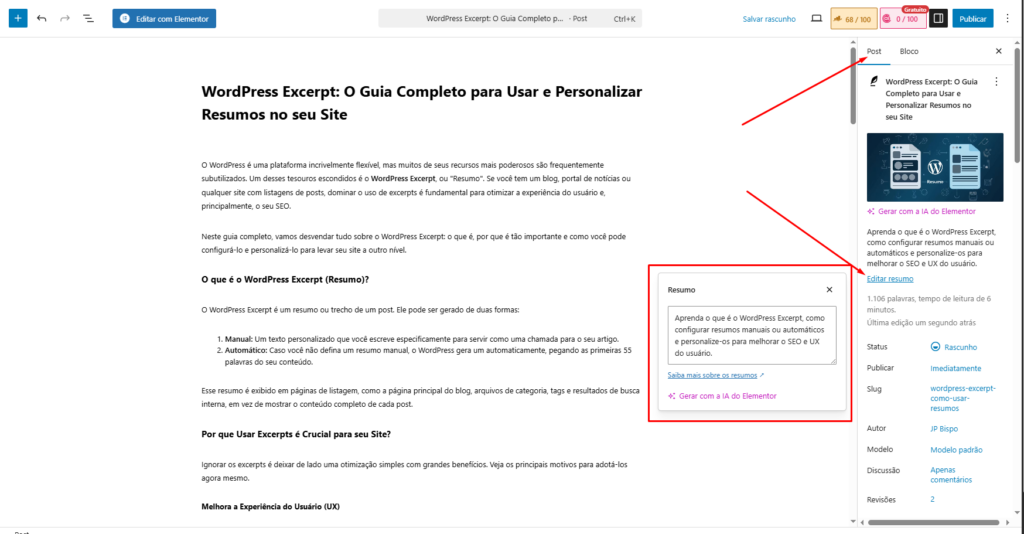 Configurando O Excerpt Resumo No Post Do Wordpress - Wordpress Excerpt