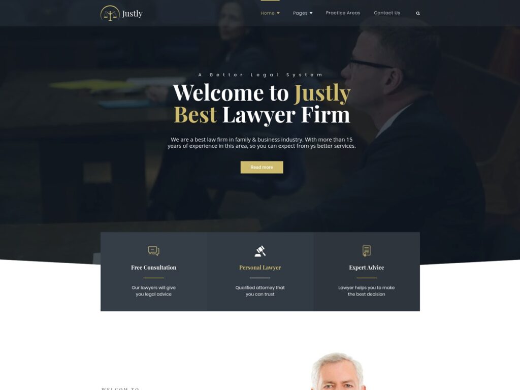 Justly Tema Wordpress De Advogado E Procurador - Temas Wordpress Para Advogados