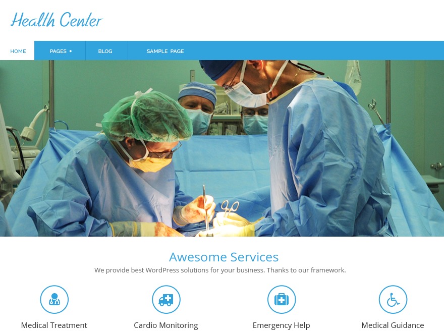Health Center Lite Free Website Theme Baxo O - Melhores Temas Wordpress Para Saúde